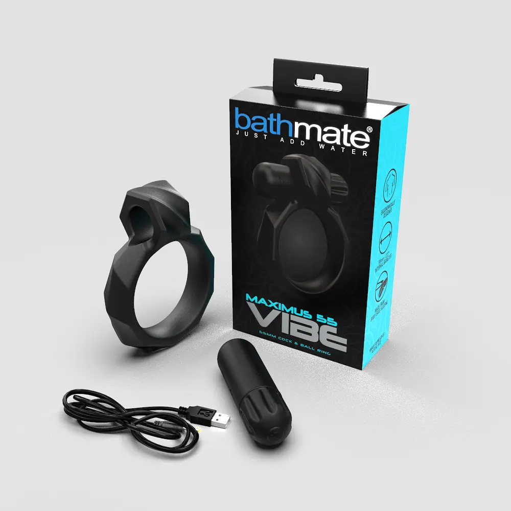 Ерекційне кільце з віброкулею Bathmate Maximus VIBE 55mm, перезаряджається - фото 2