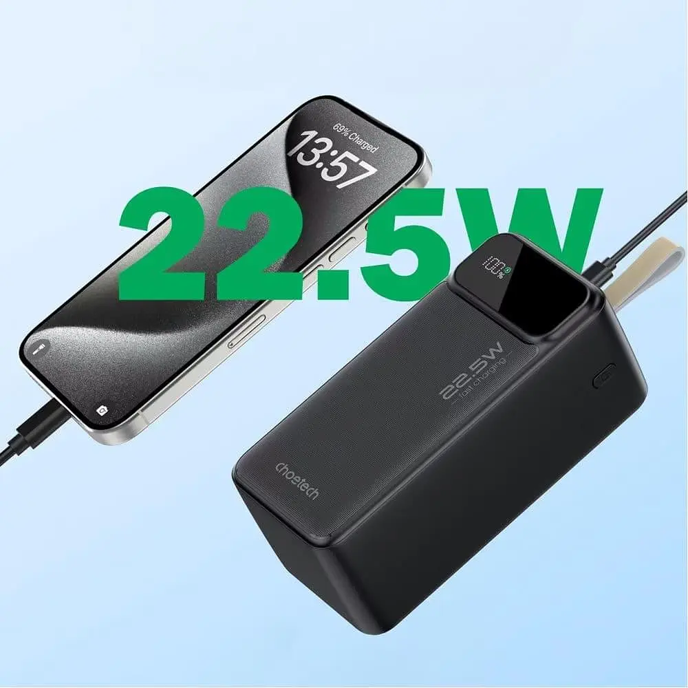 Павербанк Choetech Black 50 000 mAh / 22.5 Вт (B732) - фото 5