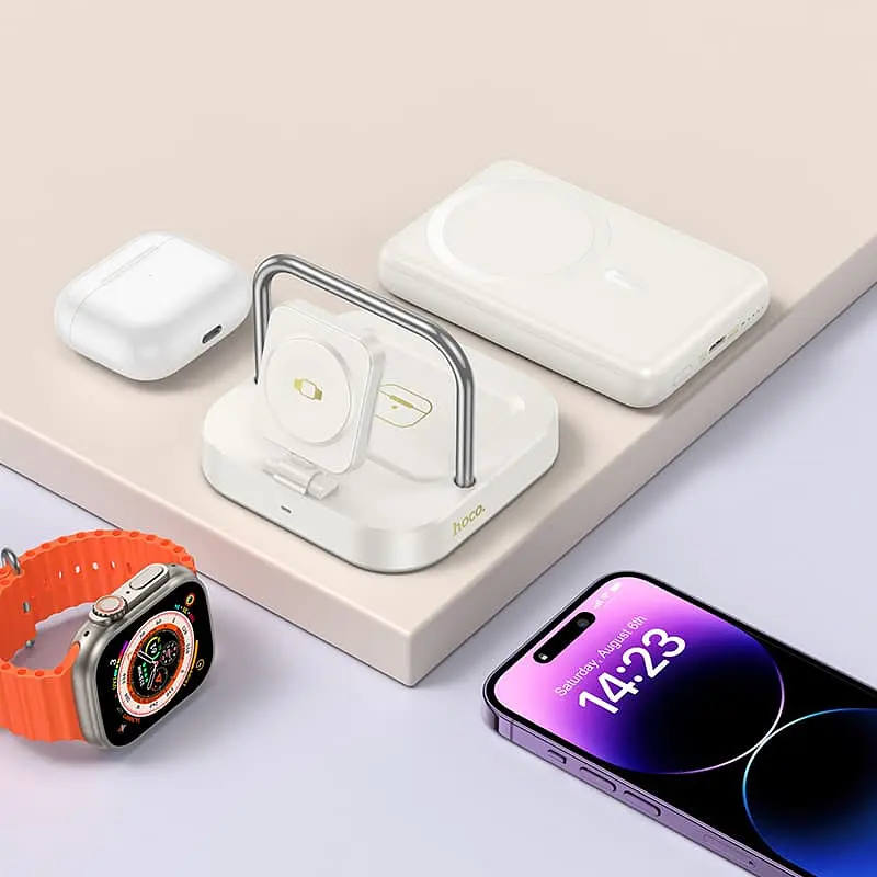 БЗП Hoco CQ16 Astute 4in1 + Power Bank PD20W 10000 mAh Milky White - фото 7