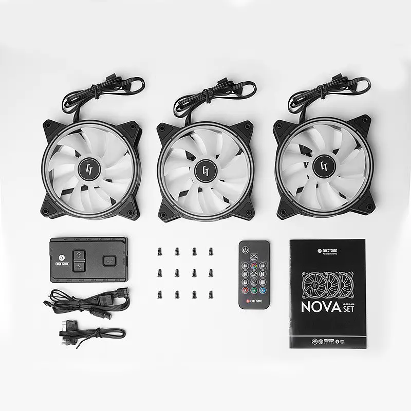 Вентилятор для корпусу 120mmx3 Chieftec Nova NF-3012-RGB fan set - фото 7