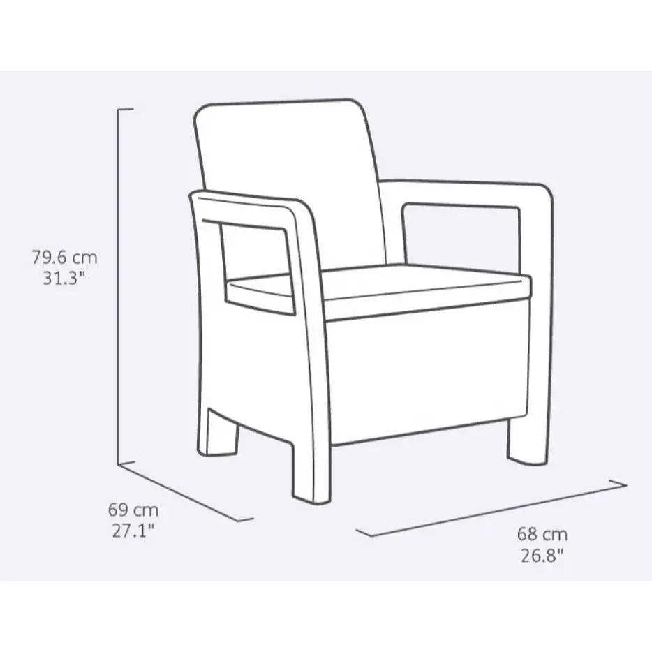 Комплект садовой мебели Allibert Keter Tarifa Balcony коричневый - фото 8