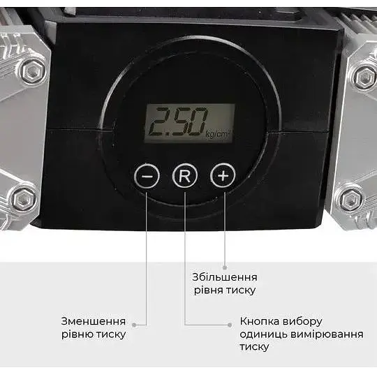 Автокомпрессор Gemix Model I двухпоршневой с сумкой цифровой манометр функция Autostop фонарик 60 л/мин - фото 3