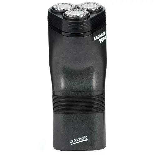 Електробритва Харків Х-7500, Black, 6W, роторна, сухе гоління, 3 головки для гоління, одинарне лезо, живлення від мережі, тример для скронь, механічна кнопка включення - фото 6