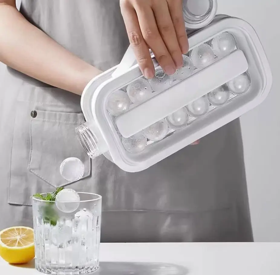 Форма силіконова ICE CUBE TRAY для льоду 17 кульок, у вигляді пляшки, сіра - фото 2