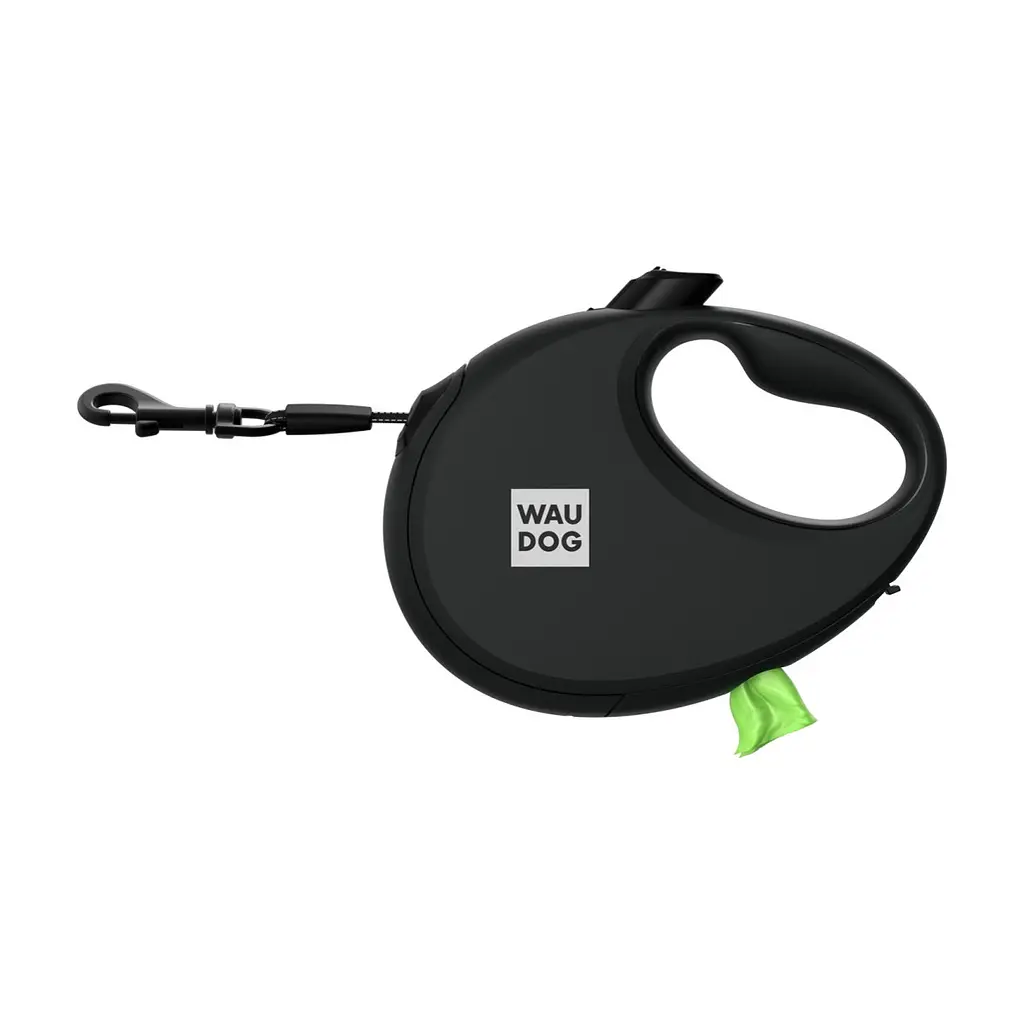 Повідець для собак WAUDOG R-leash з контейнером для пакетів L до 40 кг 5 м чорний (26291) - фото 3