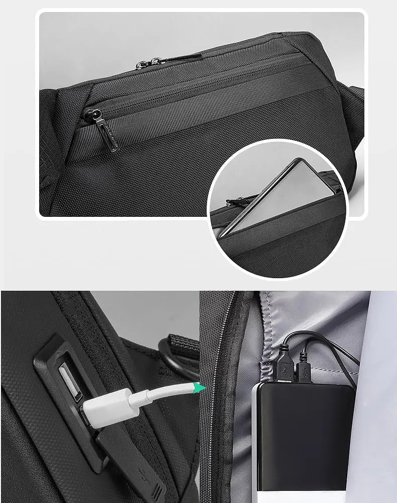 Сумка через плече Mark Ryden 8893 5л із зовнішнім USB Black (17594) - фото 5