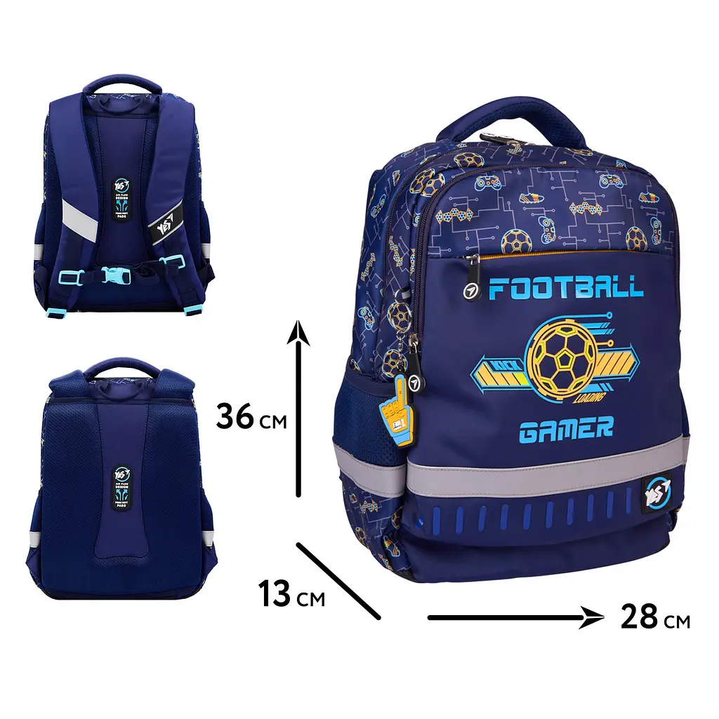 Рюкзак шкільний ортопедичний шкільний YES Football Gamer S-52 Ergo - фото 2