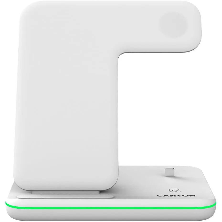 Зарядний пристрій Canyon WS-302 3 в 1 QI White (CNS-WCS302W) - фото 2