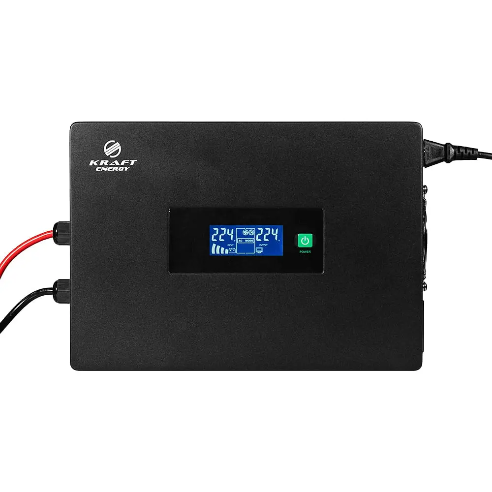 Високочастотний інвертор 600VA/600W Kraft KRF-SAVR600VA/600W-12V під зовнішній акумулятор (42-00112) - фото 4