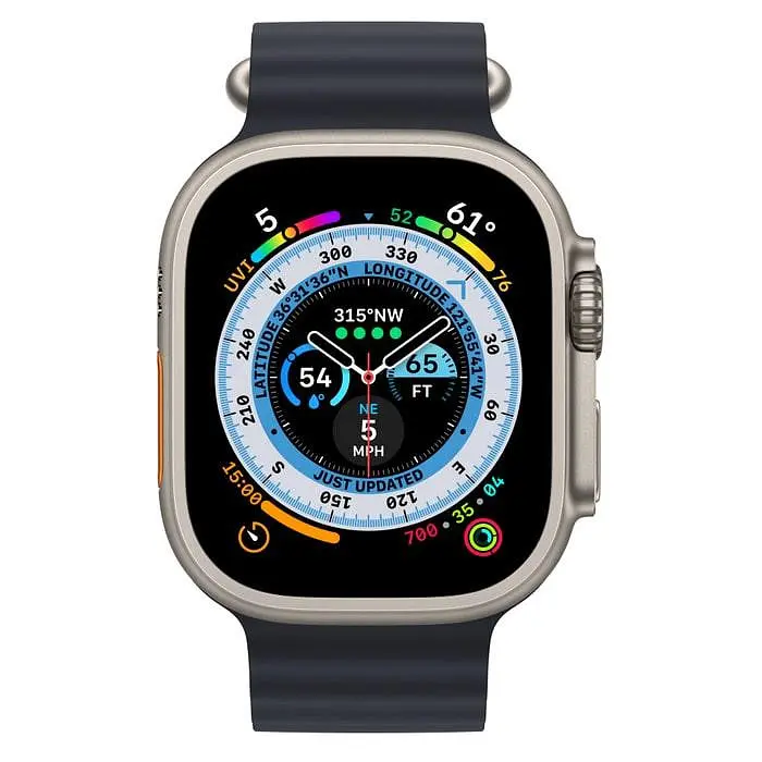Смарт-часы Apple Watch Ultra GPS + Cellular 49 mm Titanium Case with Midnight Ocean Band (MQET3/MQFK3) - фото 4