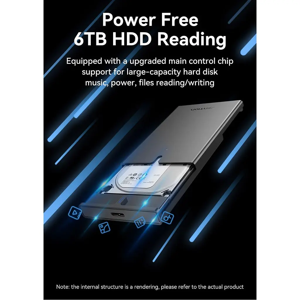 Зовнішня кишеня Vention 2.5" HDD/SSD USB 3.0 Micro-B Black (KPAB0) - фото 7