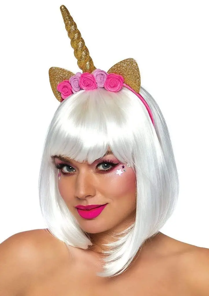 Прикраса на голову Leg Avenue Golden unicorn flower headband у вигляді єдинорога