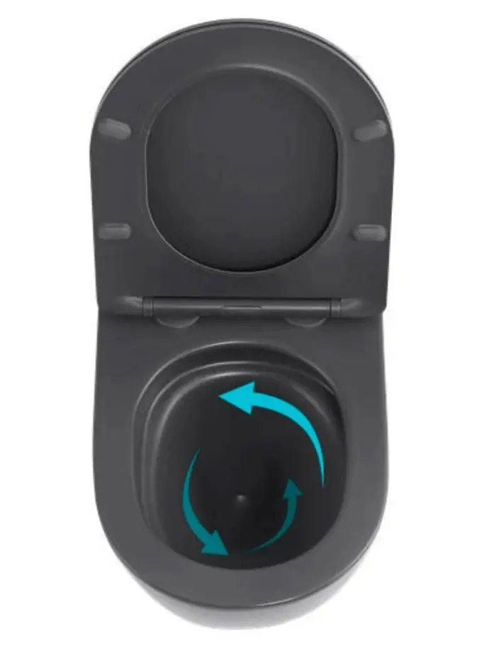 Унітаз підвісний Qtap Robin Ultra Quiet, Anthracite, з сидінням Slim Duroplast / Soft-close / Quick Release QTROB26AN48995 - фото 5