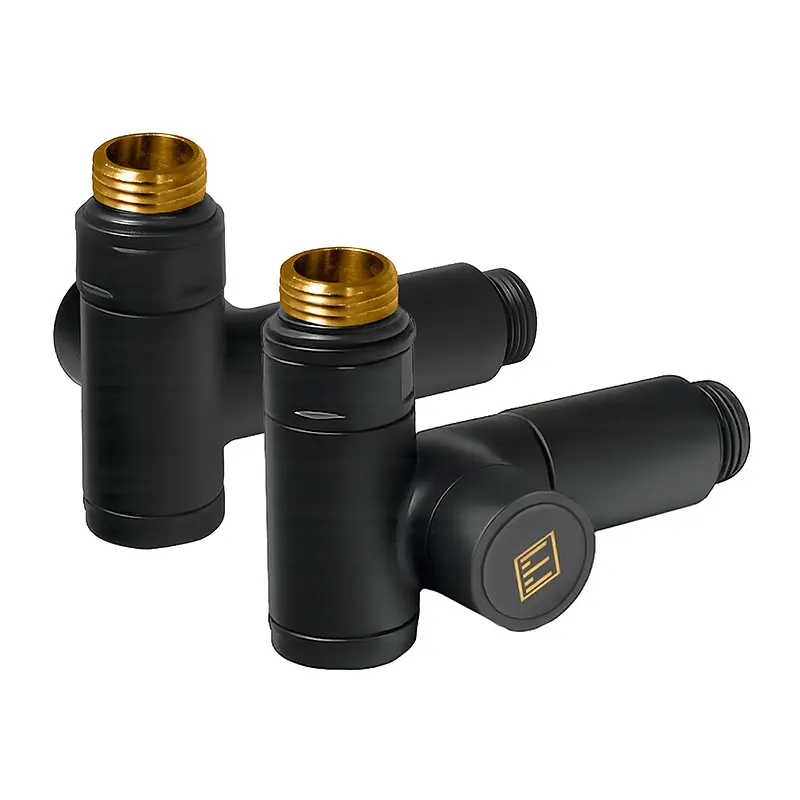 Комплект дизайн кранів під ТЕН Ideale Senso 1/2”x1/2” чорний, Чорний - фото 2
