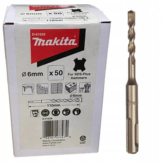 Бури для перфоратора SDS-PLUS Standard 6 x 110 мм Makita D-61628 (50 шт)