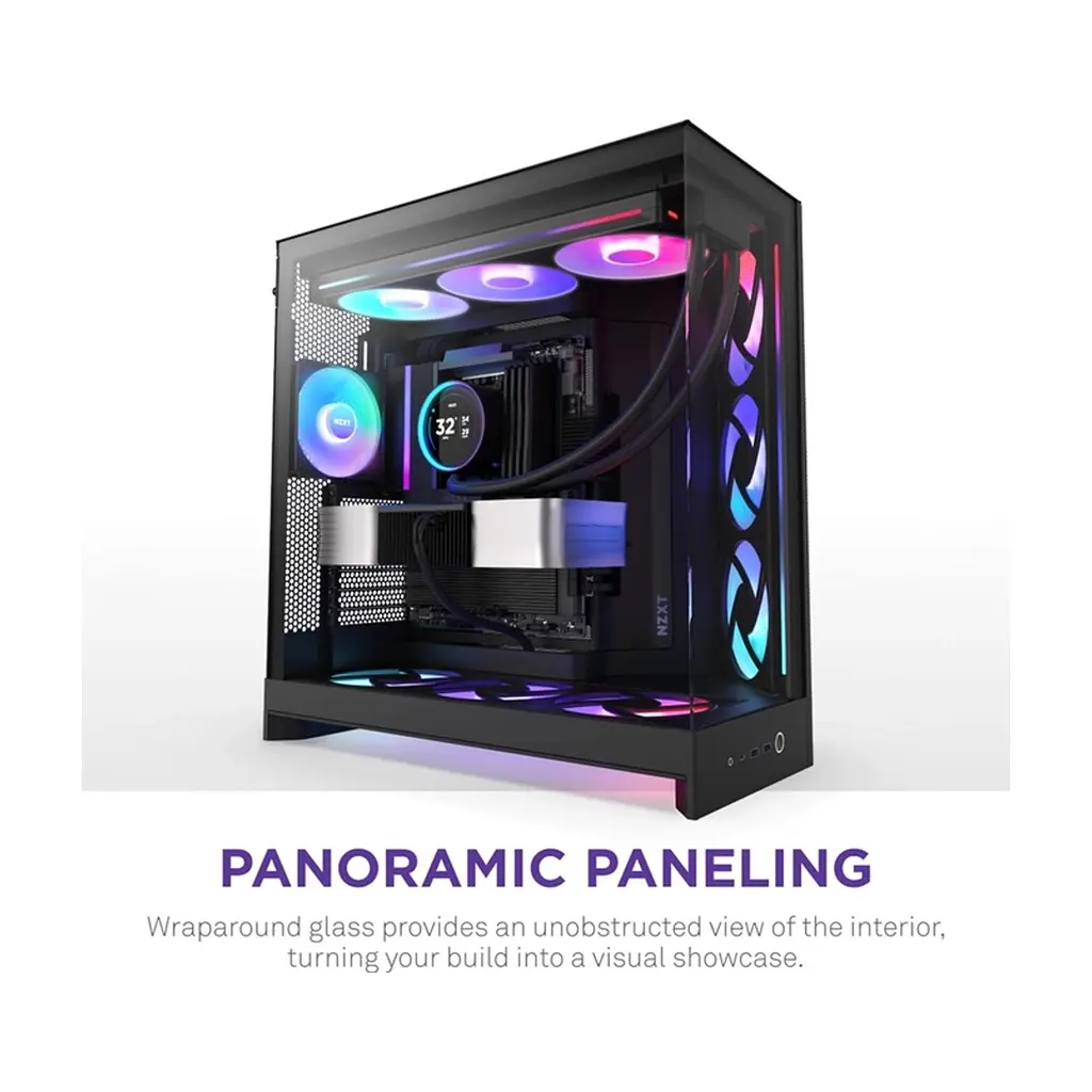 Корпус для ПК NZXT H9 Flow RGB Dual-Chamber All Black (CM-H92FB-R1) - фото 7