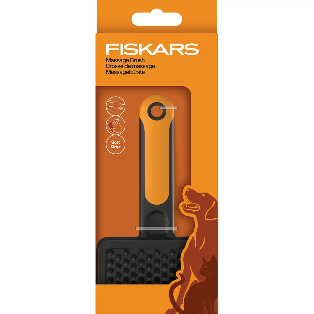 Массажная щетка для вычесывания шерсти Fiskars Massage Brush 9 см (2009140) - фото 4