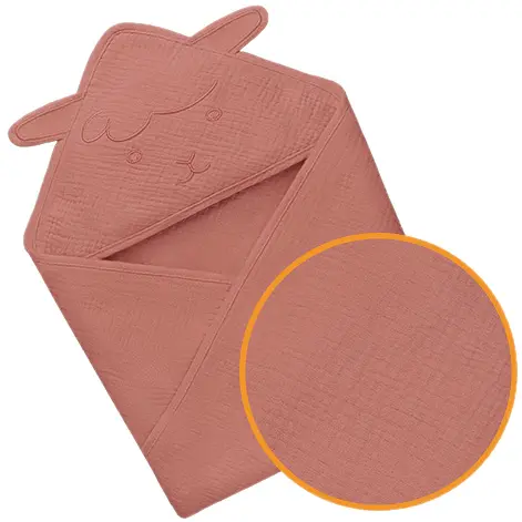 Рушник з капюшоном Lionelo Muslin Hooded Towel Red Coral 80х80 см - фото 3