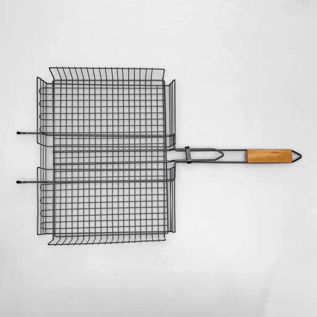 Решетка для гриля и барбекю Yiwu глубокая 38х26 см для костра мангала кемпинга решетка для барбекю гриля шашлыка BQ-10 - фото 3