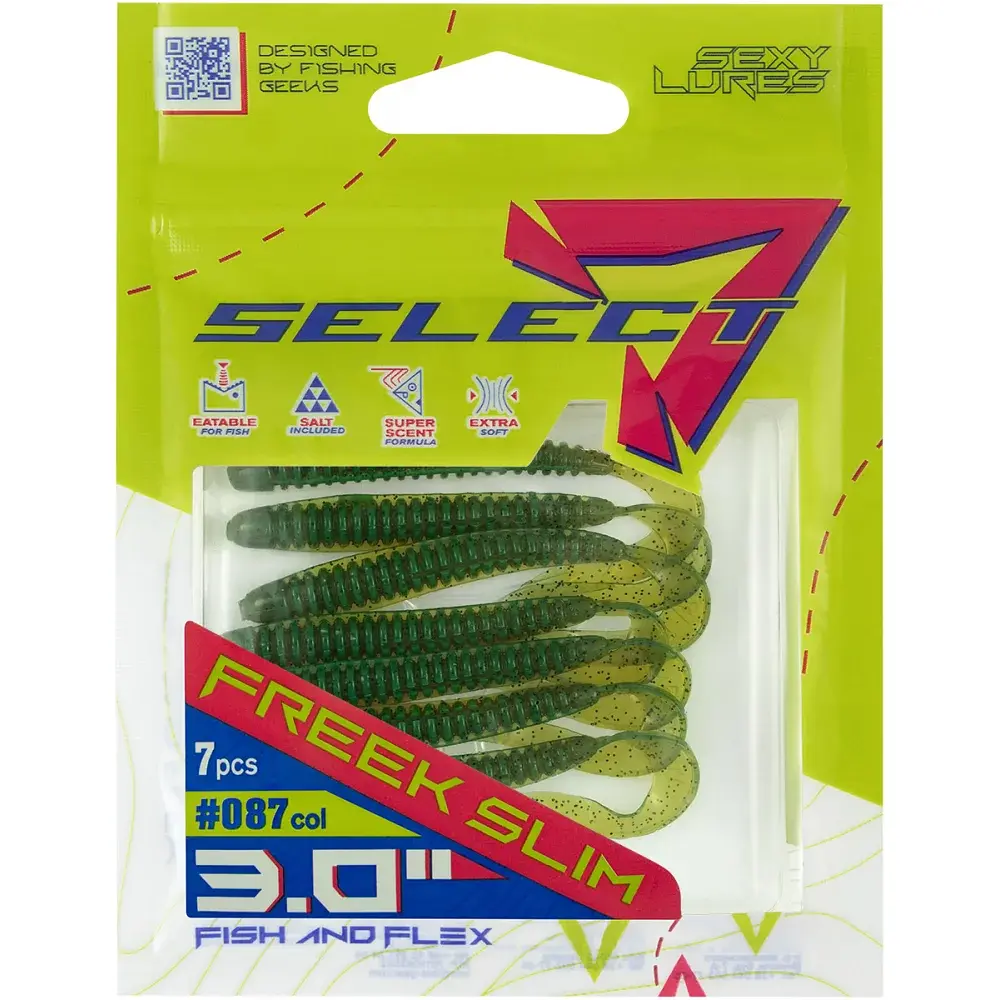 Силикон Select Freek Slim 3" 087 FE (7 шт/уп) - фото 2