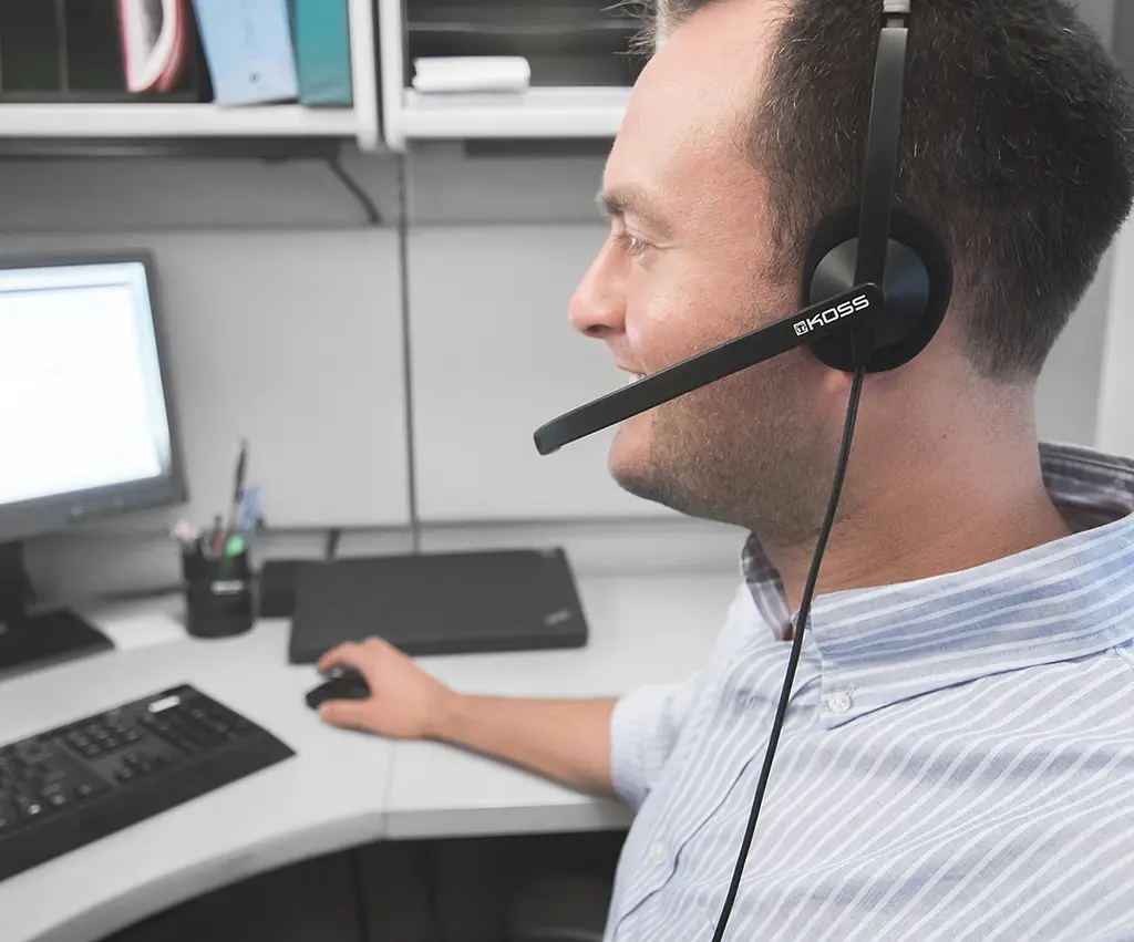 Компьютерная моногарнитура On-Ear CS195, USB, Uni Mic, 2,4 м, черный Koss teh0013069 - фото 5