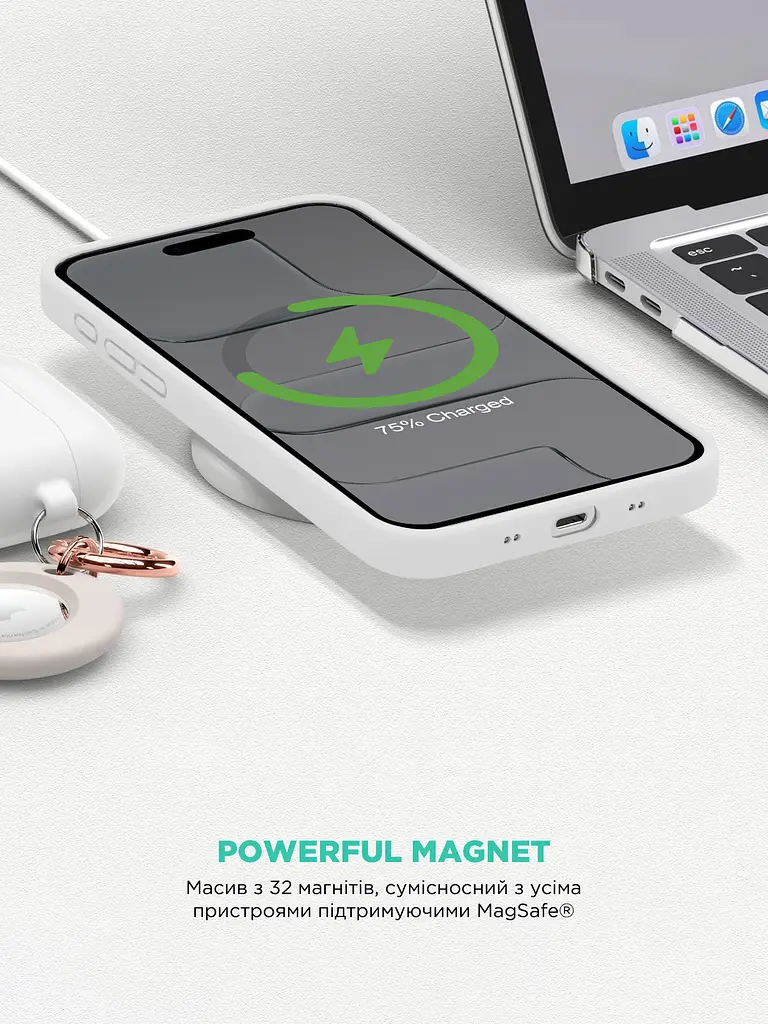 Силиконовый чехол с MagSafe для Apple iPhone 17 Air, ICON2 MagCase, белый, противоударный, панель с мягкой подкладкой, защита всего корпуса, поддержка беспроводной зарядки, совместим с защитными стеклами и пленками, ArmorStandart (ARM86668) - фото 8