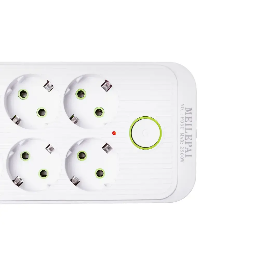 Сетевой фильтр-удлинитель Yiwu HP-5-25 SMART F06OU на 6 розеток 5 USB 5 метров белый - фото 3