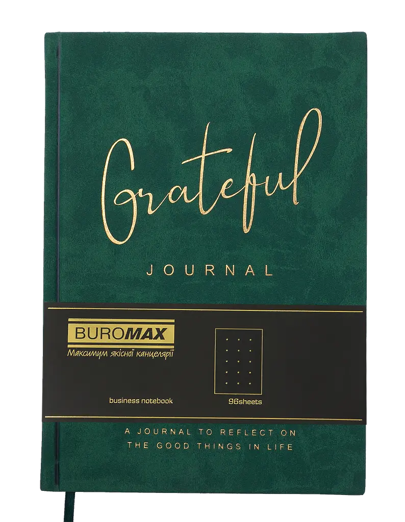 Блокнот діловий Buromax Grateful А5 96 арк. в крапку обкладинка штучна шкіра зелений (BM.295319-04) - фото 2