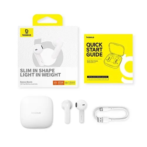 Навушники Baseus Bowie E16 True Wireless Earphones білі A00061900223-00 - фото 5