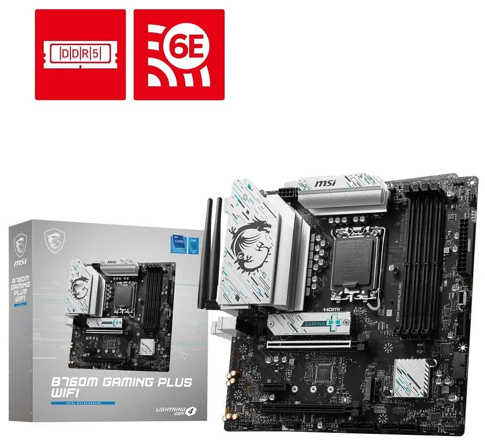 Материнська плата MSI B760M GAMING PLUS WIFI (B760M GAMING PLUS WIFI) (Socket 1700, Intel B760, Micro-ATX) Б/в - фото 5