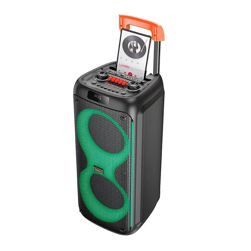 Акустика бездротова-караоке колонка Hoco HA7 Leader wireless dual-mic outdoor BT speaker - фото 2