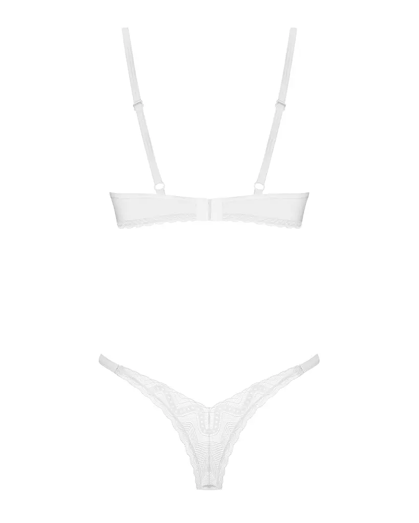 Комплект Obsessive Alissium 2-pcs set, XS/S, мереживо, ліф з м’якою чашкою, трусики танга - фото 7