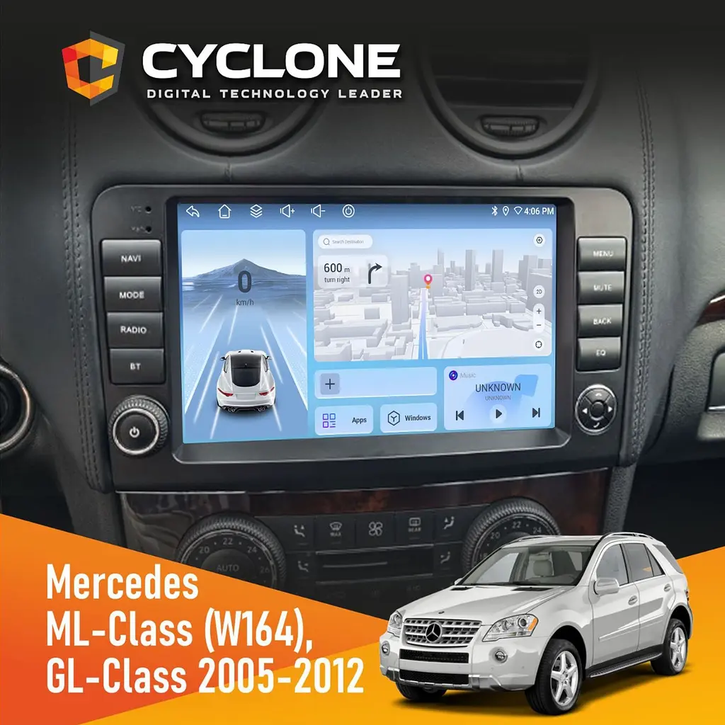 Штатна магнітола Mercedes-Benz ML-Class (W164) 2005-2011 Cyclone C9-012 4x64 DSP 4G Cyclone (НФ-00007342) - фото 2