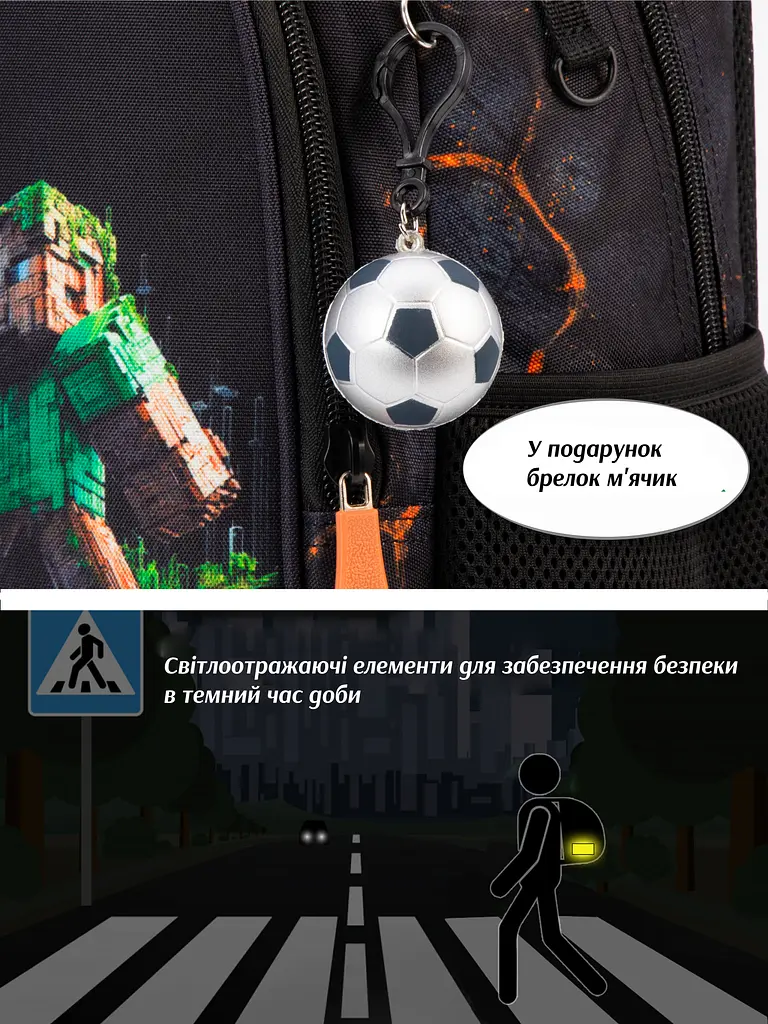 Ортопедичний рюкзак 6 в 1 для хлопчика School Standard Майнкрафт для початкової школи (SET 160-32) - фото 7