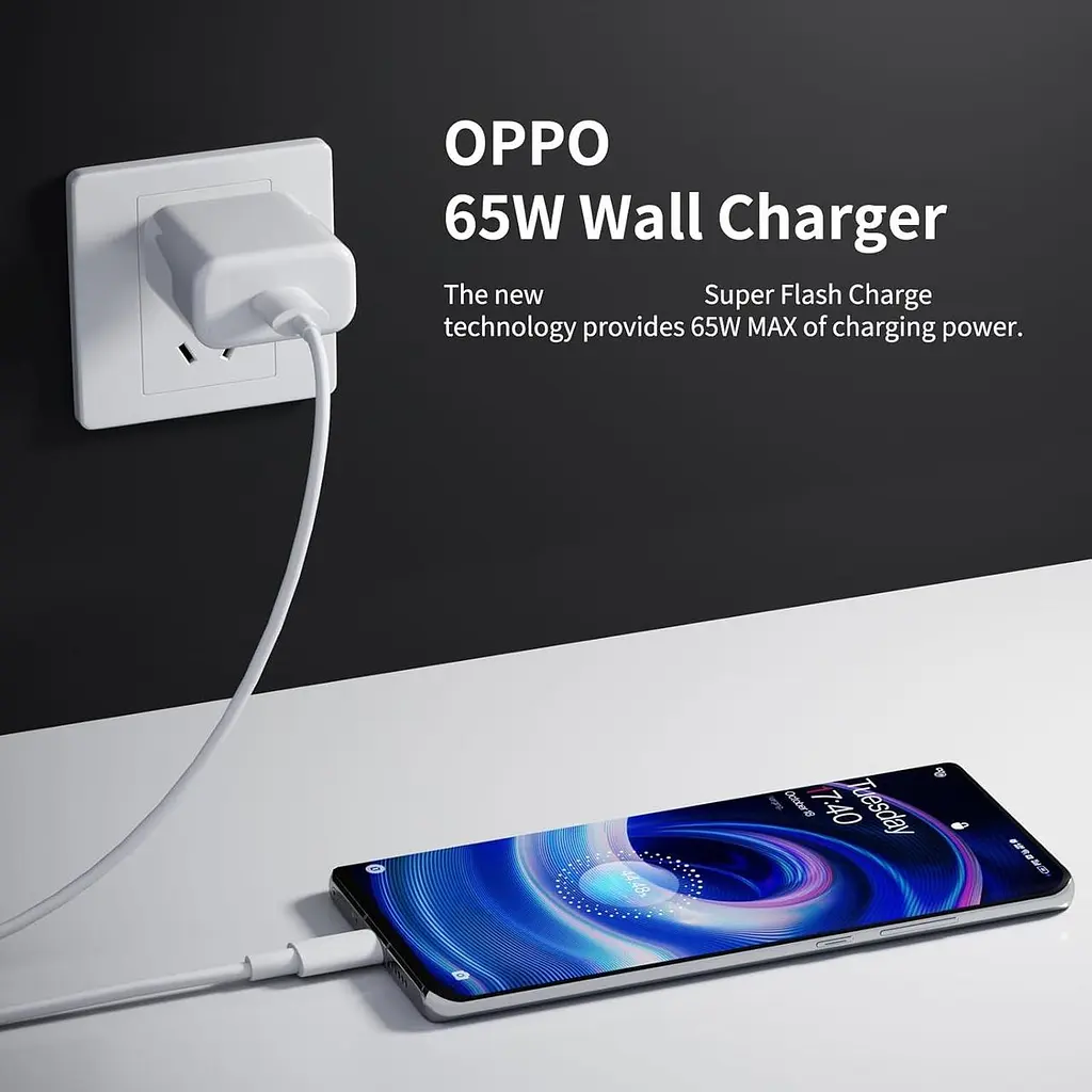 Зарядний пристрій - блок швидкої зарядки OPPO Supervooc 67W + кабель Type-A to Type-C (VCB7CACH) (EU) - фото 6