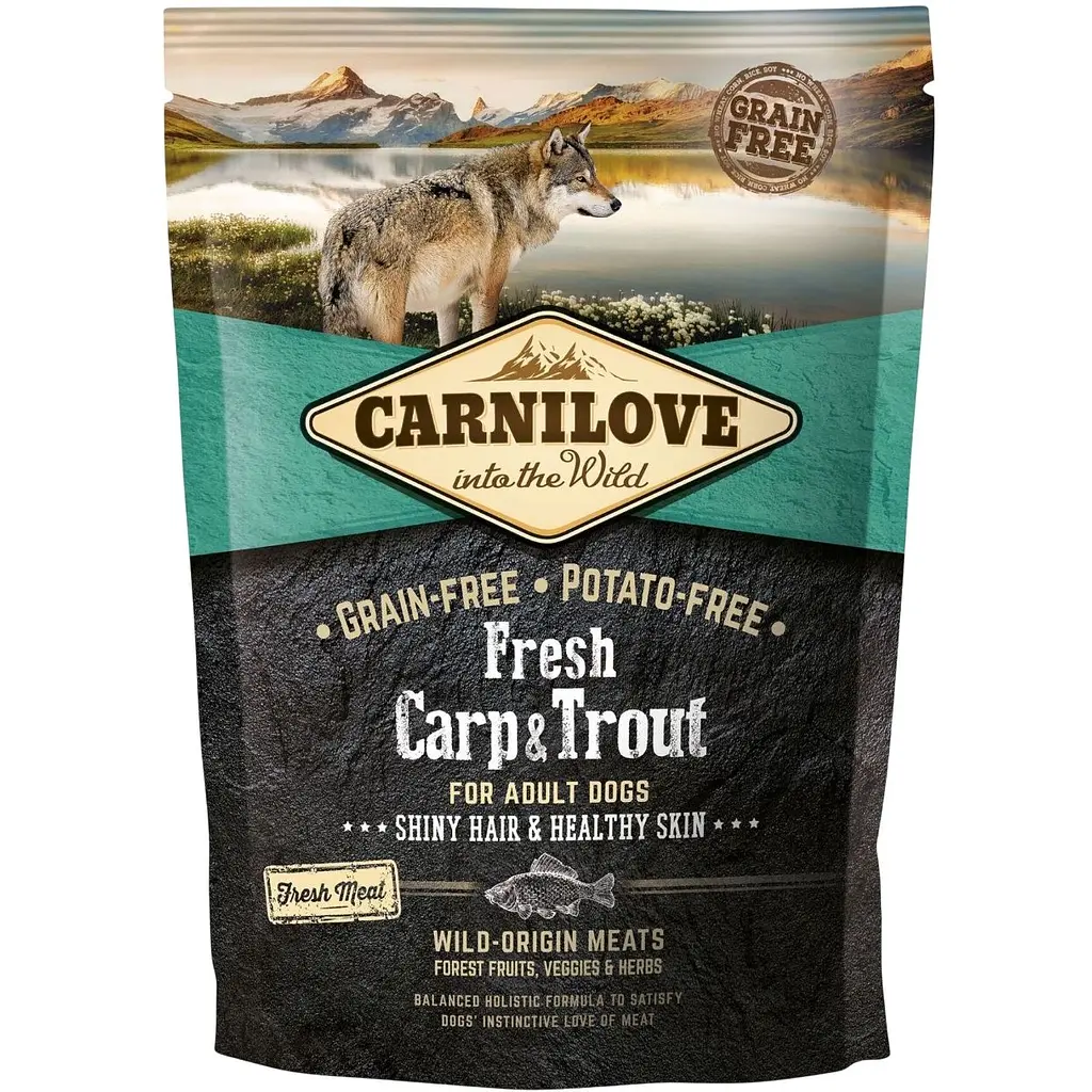 Сухий корм для дорослих собак всіх порід Carnilove Fresh Carp & Trout for Adult dogs з коропом і фореллю 1.5 кг - фото 1