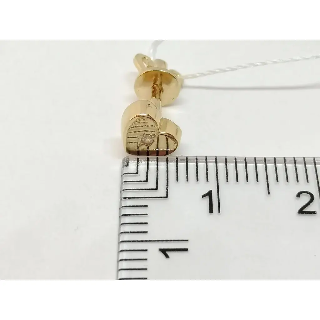 Золотые серьги-пуссеты Империя золота с фианитами. СП086И - фото 3