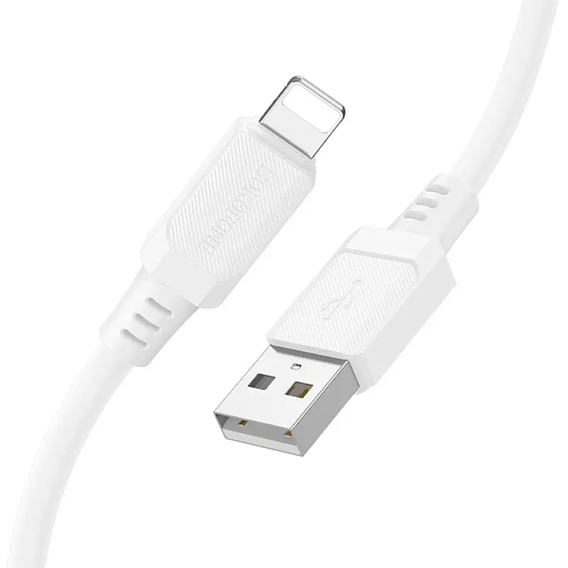 Дата кабель Borofone BX115 Lotto USB to Lightning 2.4A (1m) White - фото 3