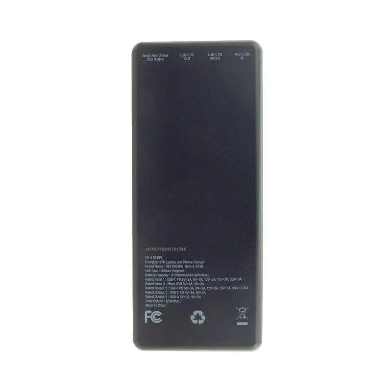 Павербанк Energizer Black 27 000 mAh / 65 Вт (UE27062PQ) - фото 5