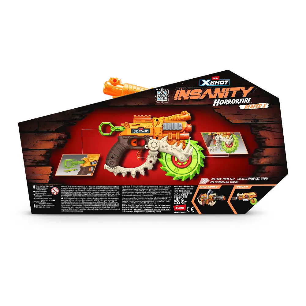 Швидкострільний бластер Zuru X-Shot Insanity Horrorfire Reaper-x 8 патронів (36730) - фото 3