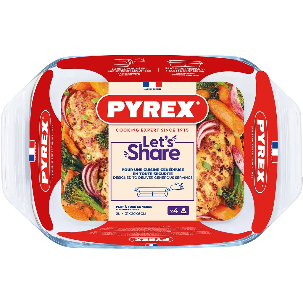 Форма Pyrex прямоугольная 31х20х6 см 2 л (407B000/8446) - фото 4