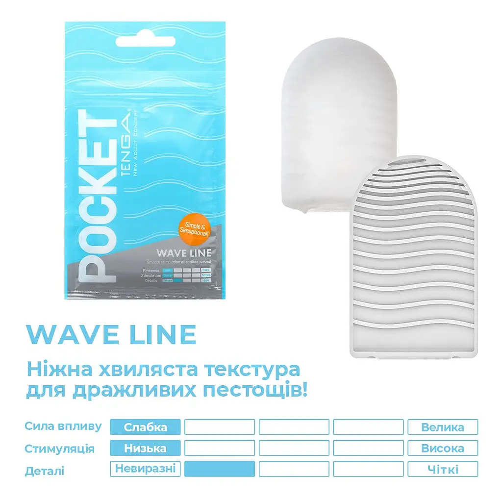 Мастурбатор TENGA Pocket Wave Line - фото 3