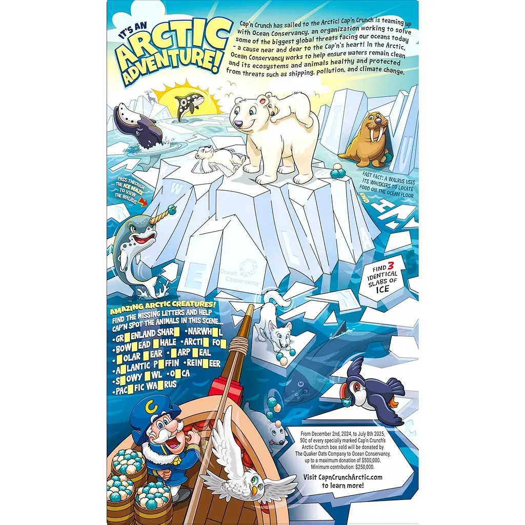 Сухий сніданок Cap'n Crunch Cereal Arctic Crunch Vanilla Limited Edition 440г - фото 3