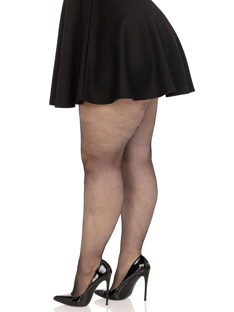 Колготки Leg Avenue Spandex micro net tights, 1X/2X, чорні, у дрібну сітку, середня посадка - фото 2