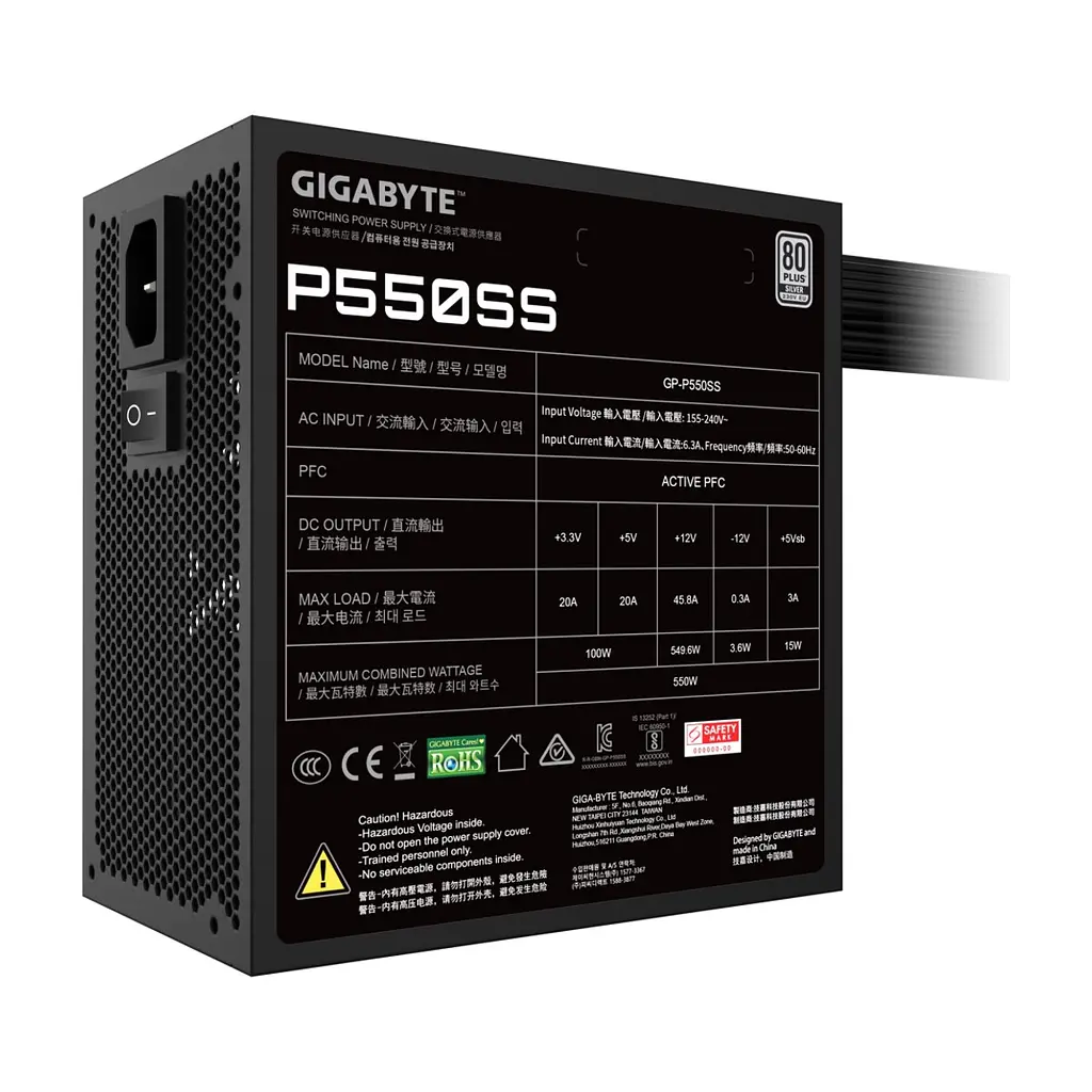 Блок питания GIGABYTE 550W (GP-P550SS) - фото 6