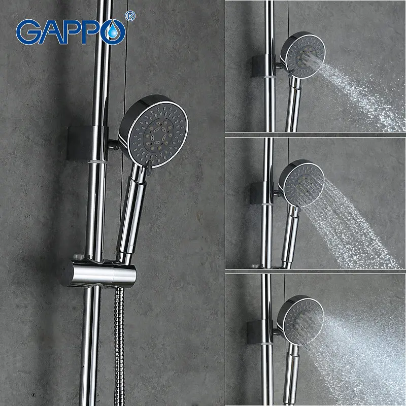 Душевая система Gappo G2402, излив - переключатель на лейку, хром - фото 4