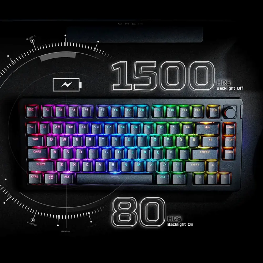 Клавіатура бездротова HyperX Alloy Rise 75 Red RGB UA Black (91Y91AA) - фото 6
