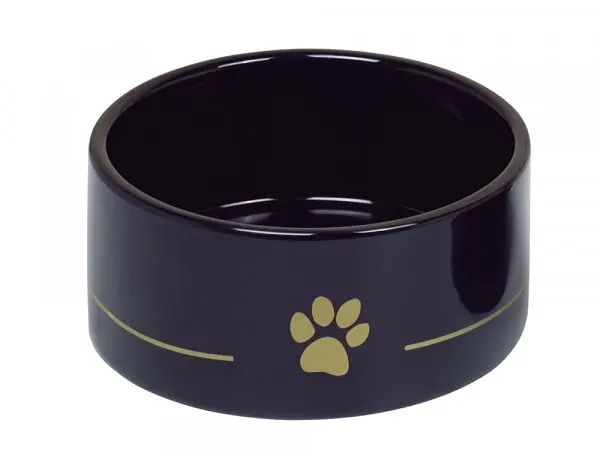 Миска для собак Nobby Golden Paw керамічна чорна Ø 15х6 см 550 мл 82343