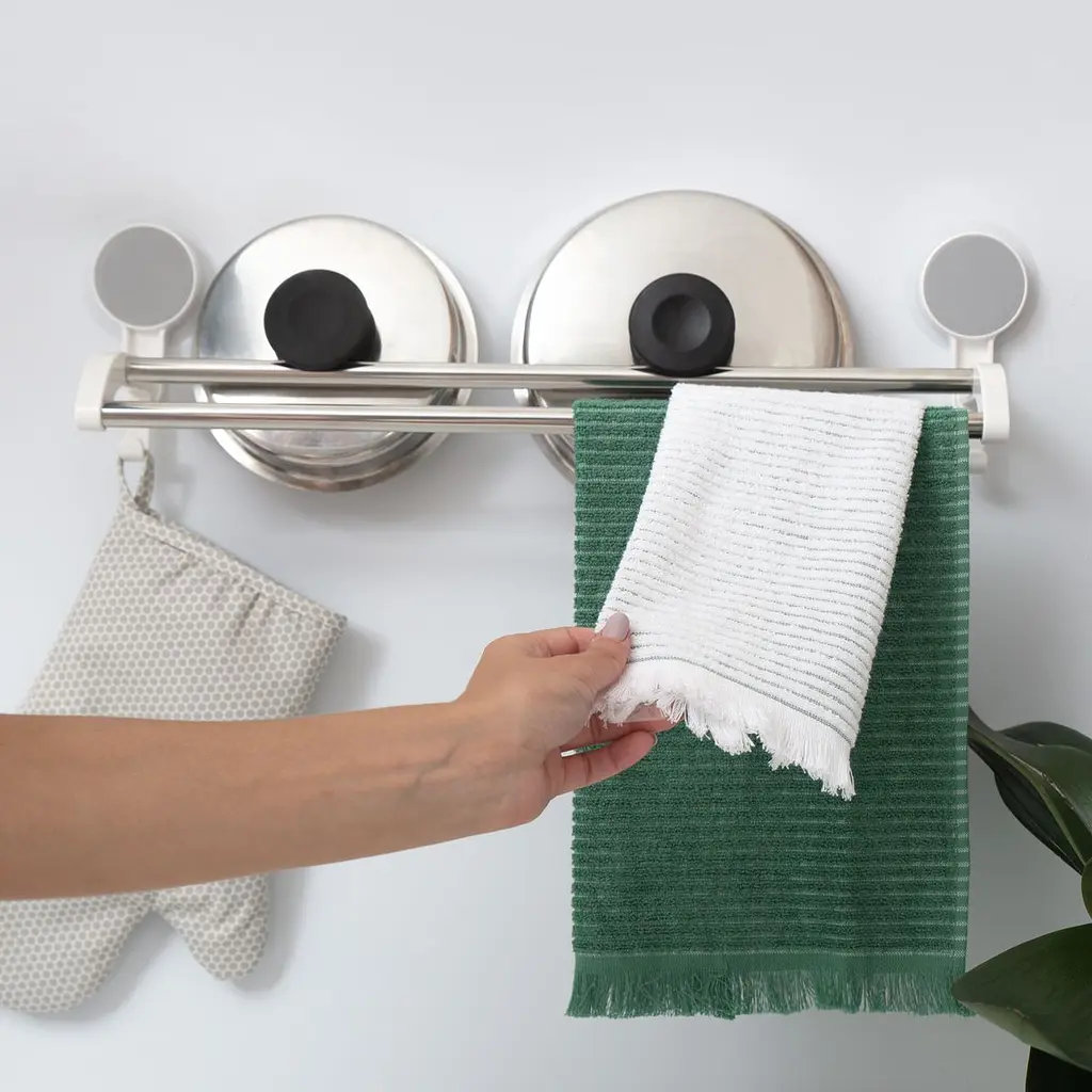 Тримач для рушників MVM BP-9 подвійний, білий зі сріблястим (BP-9 WHITE) - фото 7