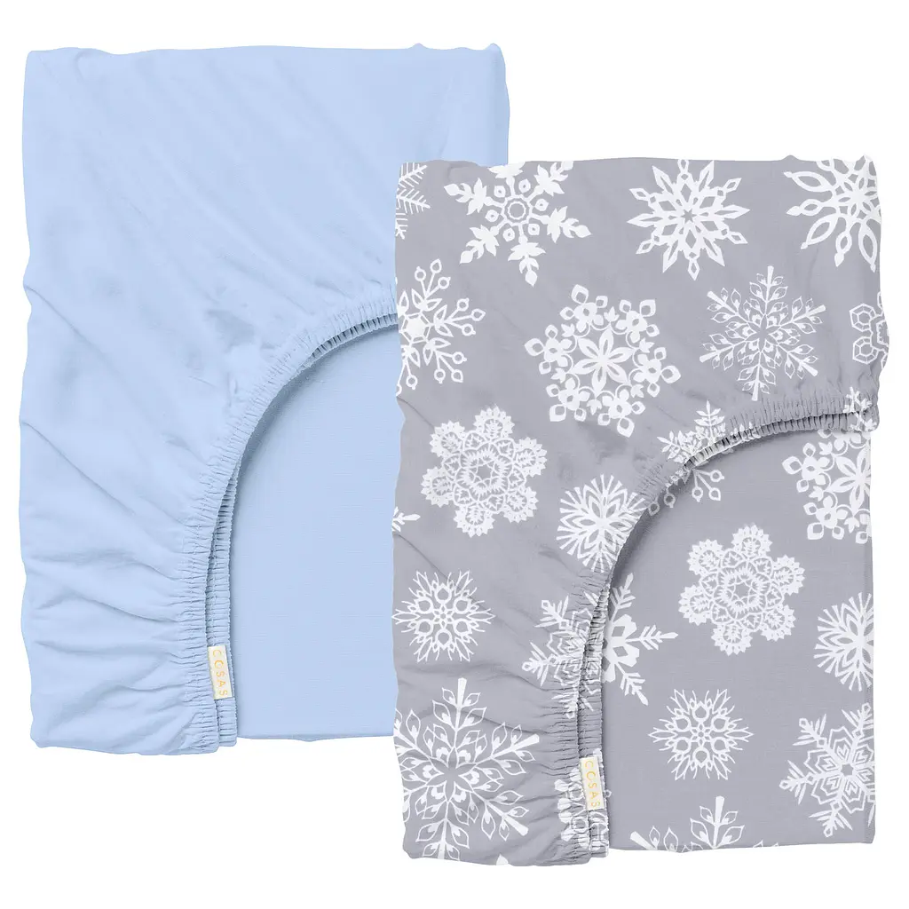 Набір простирадло на резинці 80х160 MAYA SNOWFLAKES COSAS (4822052379615)